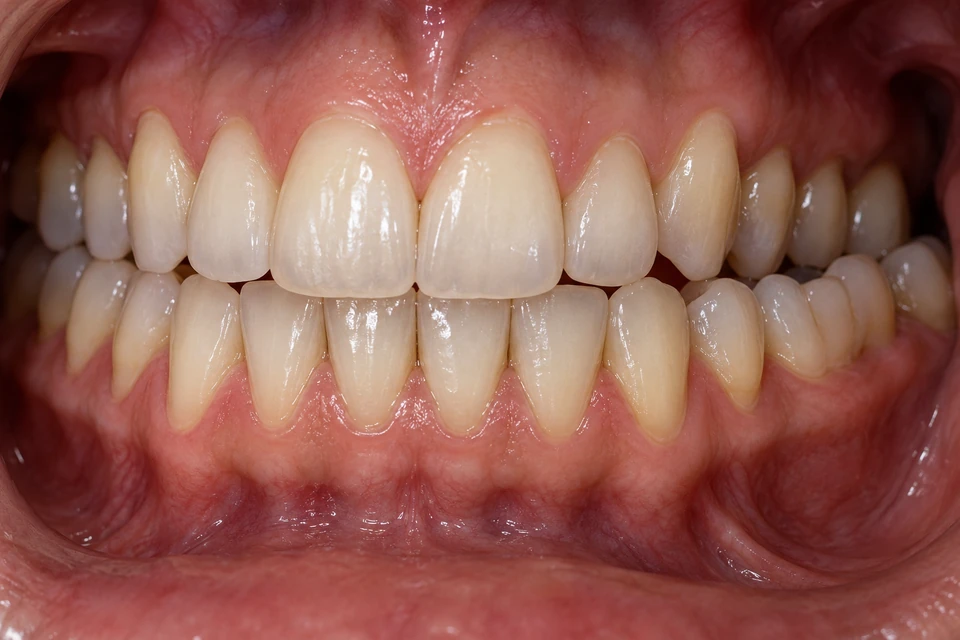 Ilustrasi intraoral: Gigitan silang