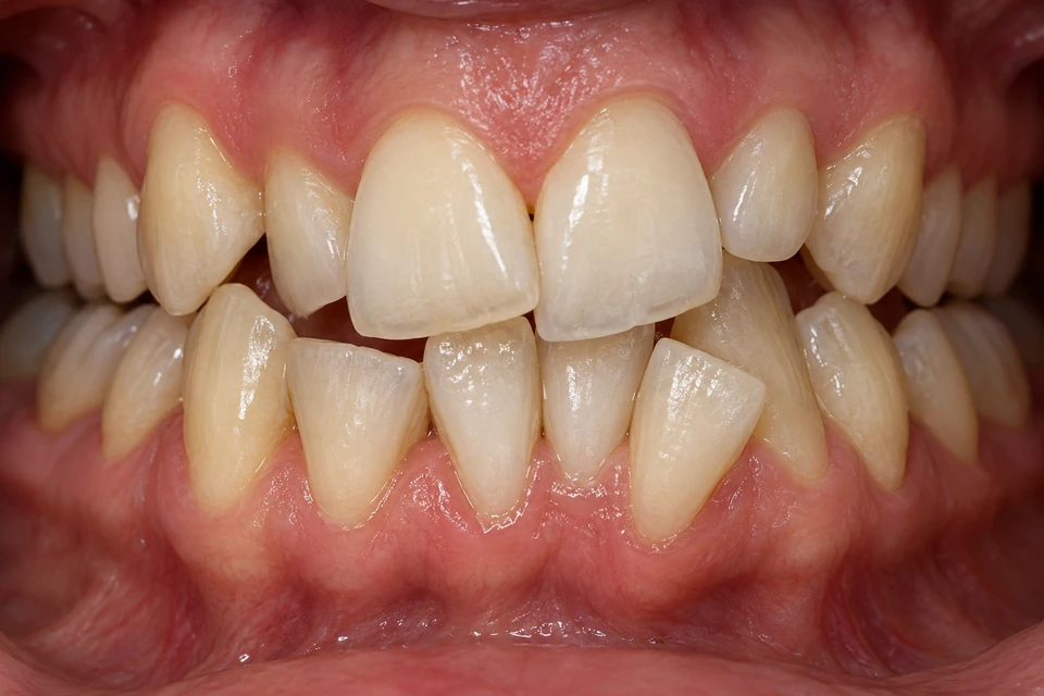 Ilustrasi intraoral: Gigi berlapis