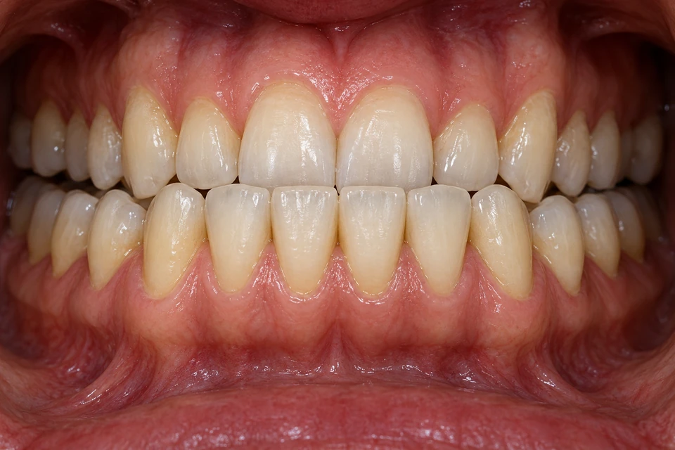 Ilustrasi intraoral: Gigitan terbalik